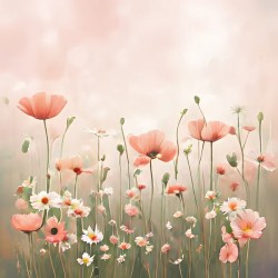 Wild Spring FlowersPink Pastel Colours