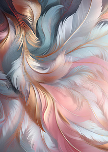 Feathers Patterns Abstract - Ethereal Grace 1