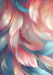 Feathers Patterns Abstract - Delicate Pastels 1