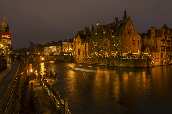 Night Bruges in Christmas Time   Belgium 2 by Jenny Rainbow