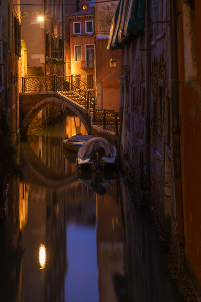 Night Magic of Venice - Ponte Storto 4 by Jenny Rainbow