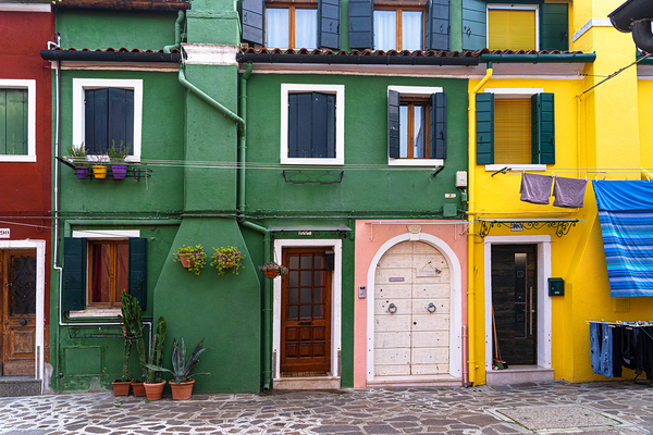 Vibrant Colors of Burano - Colourful Houses 2 by Jenny Rainbow