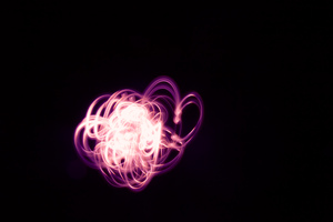 Flower shaped glowing abstract curved lines
