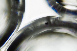 Water bubbles under the microscope