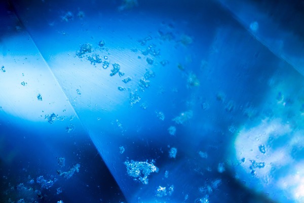 Blue gem under the microscope Print