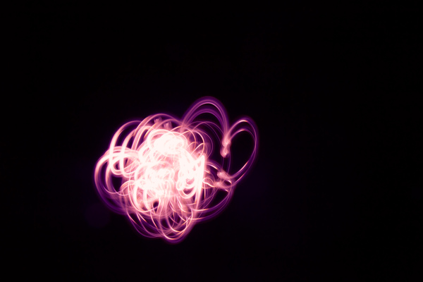 Flower shaped glowing abstract curved lines by Maor Winetrob