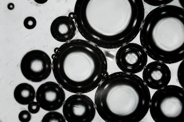 Water bubbles under the microscope Print