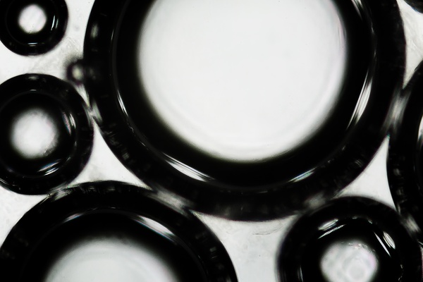 Water bubbles under the microscope Print