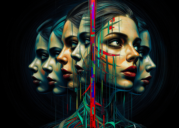 Faces Aligned With Digital Geometry by InsomniaArt