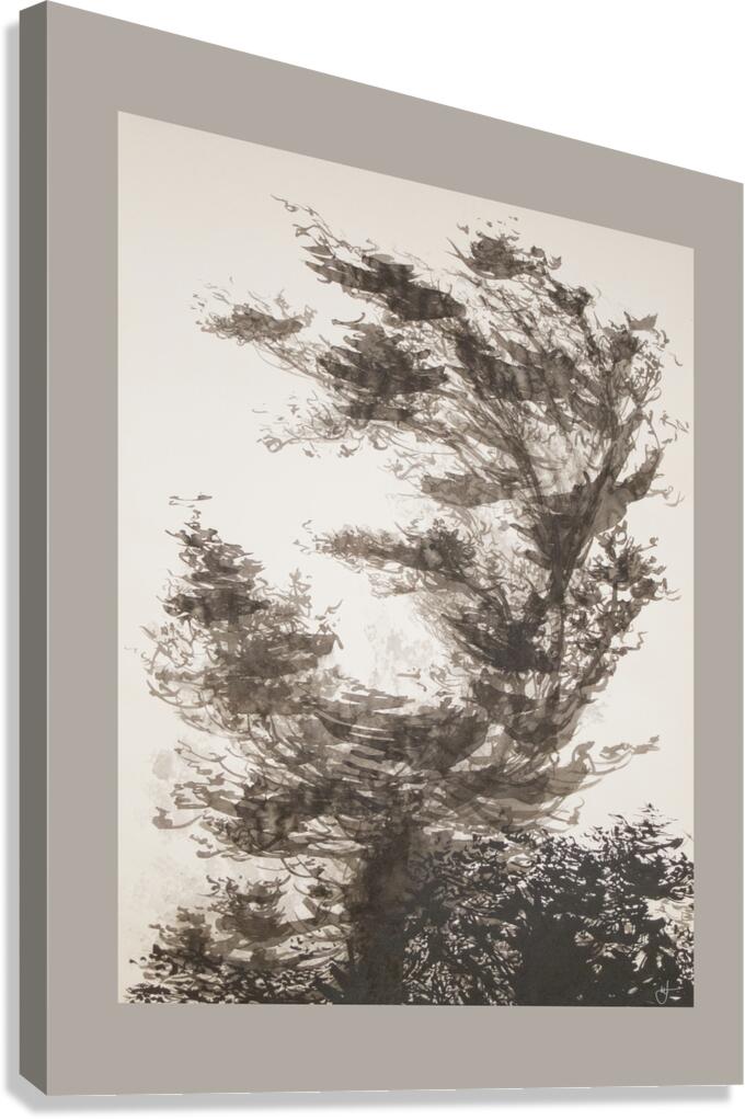 arbre sumi e Canvas Print