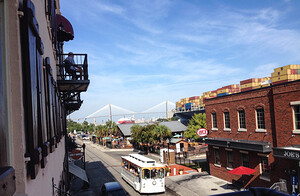 Port Area with Cargo Ship