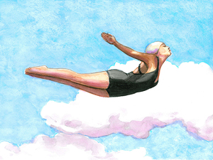 Diver in Lavender Clouds   Sarah Morrissette by chirsteven