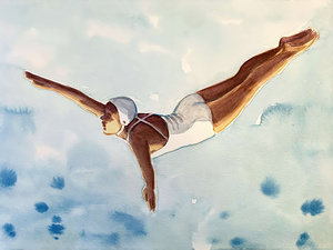 Diver in Aqua - Sarah Morrissette by chirsteven