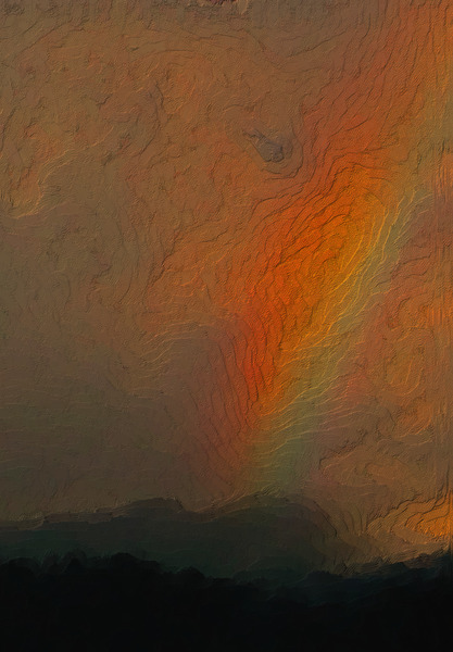 Topographic Rainbow Print