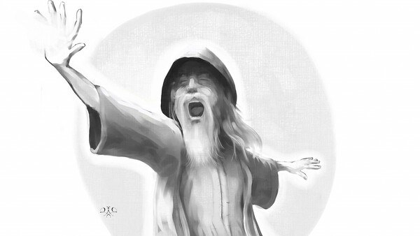 screaming wizard Print