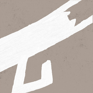 Cat Stretching in White on Gray