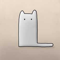 Bubble Cat Gray on Tan