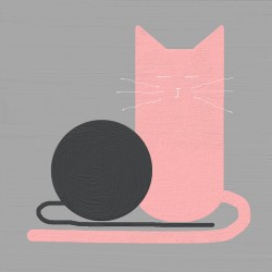 Pink Cat with Black Yarn 2