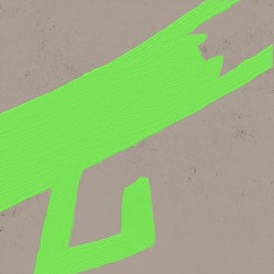 Cat Stretching in Green on Gray