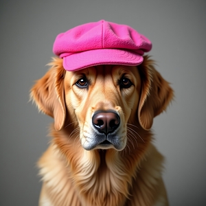  A golden retriever clearly not thrilled