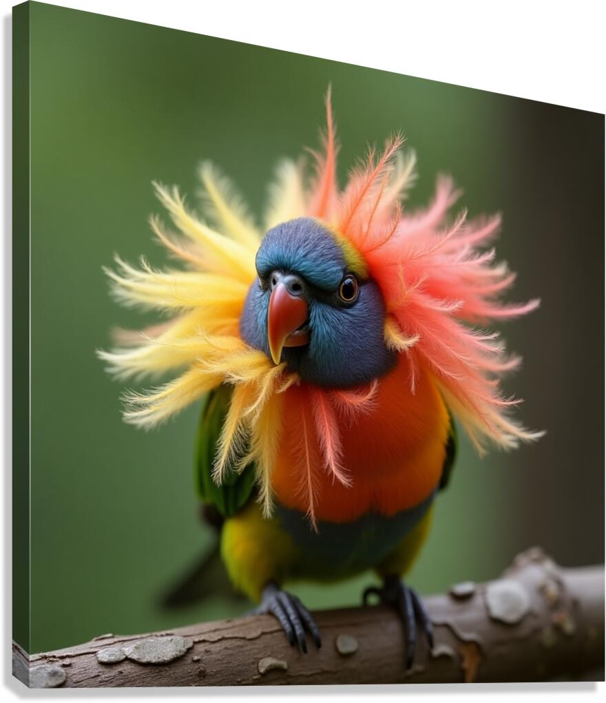  small parrot perched on a branch  Canvas Print