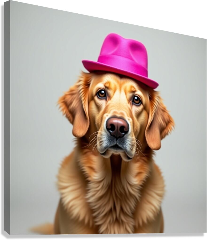  A golden retriever clearly not thrilled Canvas Print