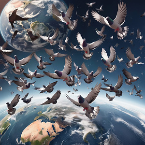  A flock of pigeon 