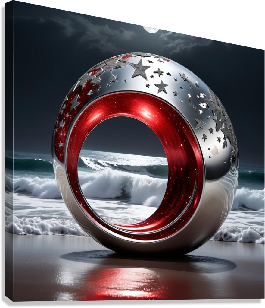  red waves Canvas Print