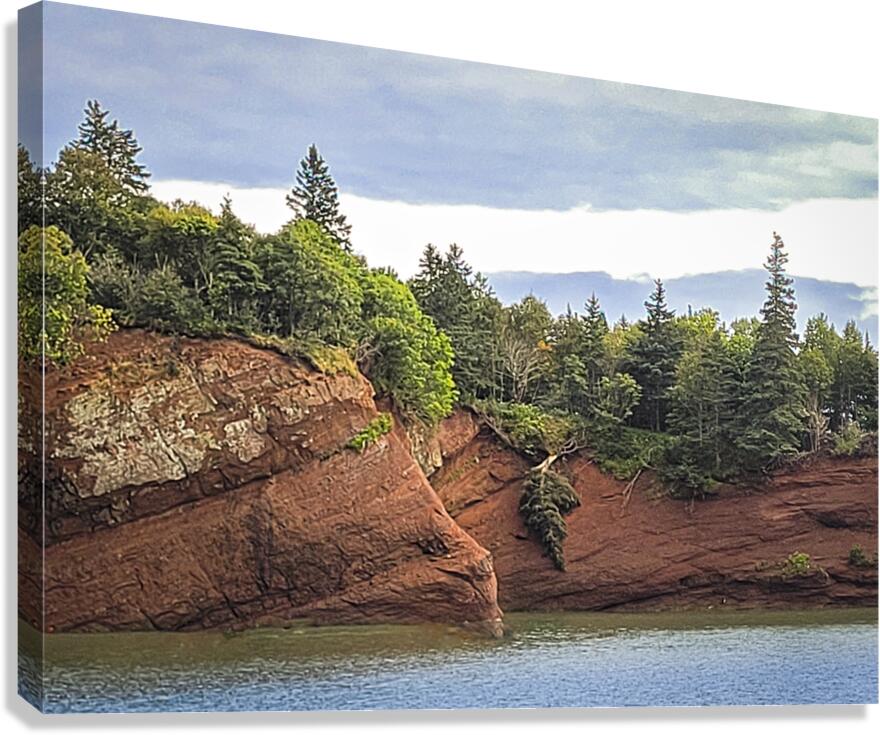 Fundy Bay caves Canvas Print