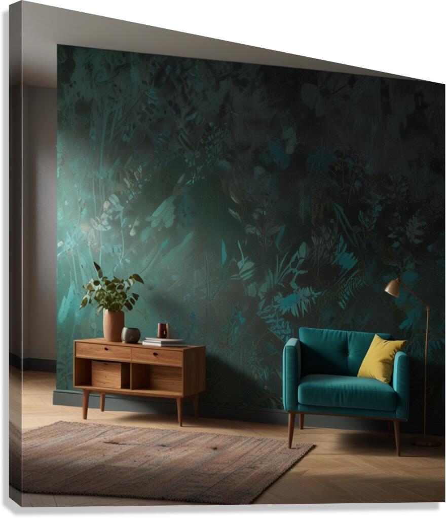 Green Contrast .Art Canvas Print