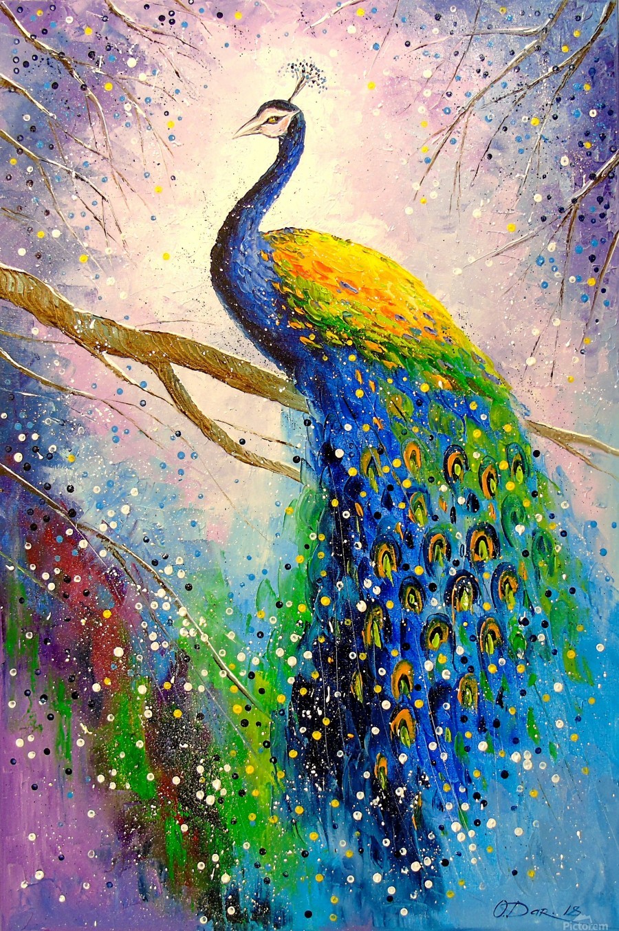 The magnificent peacock by Olha Darchuk Wall Art