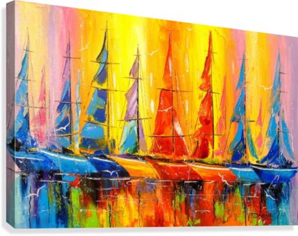Rainbow boats Canvas Print