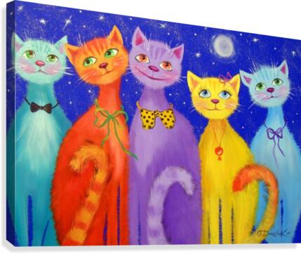 Smiling cats Canvas Print