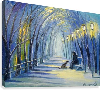 Winter evening Canvas Print
