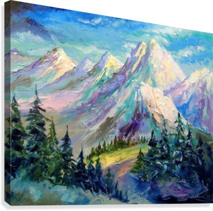 hi-dwich レジンアート　mountainsky Snowy mountains by Olha Darchuk Wall Art