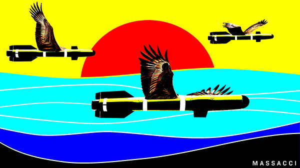 Birds interrupt sunset Print