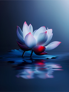 Serene Lotus Reflected in Water