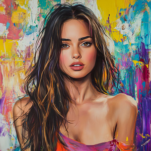 Colorful Diva in Pop – Vibrant Modern Portrait