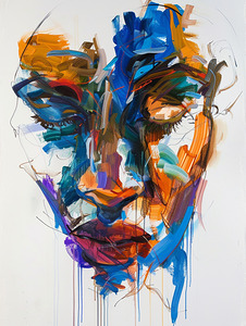 Abstract Body Art: Dynamic Movement and Splashes of Color
