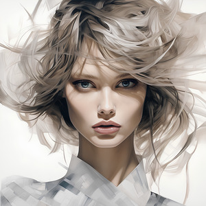 Windblown Beauty: Hyper-Realistic Portrait of a Woman