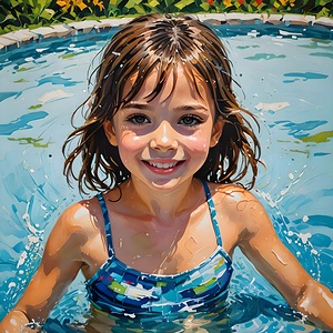 Joyful Summer Splash Portrait