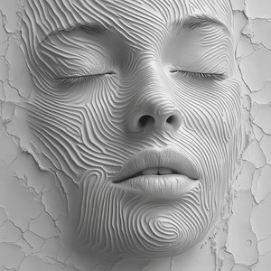 Fingerprint Face Art in Minimalist Design