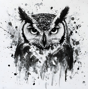 Watchful Eyes: Bold Black & White Owl Art