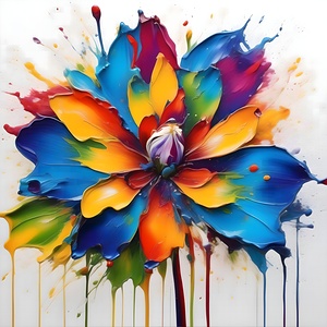 Abstract Color Splash Flower