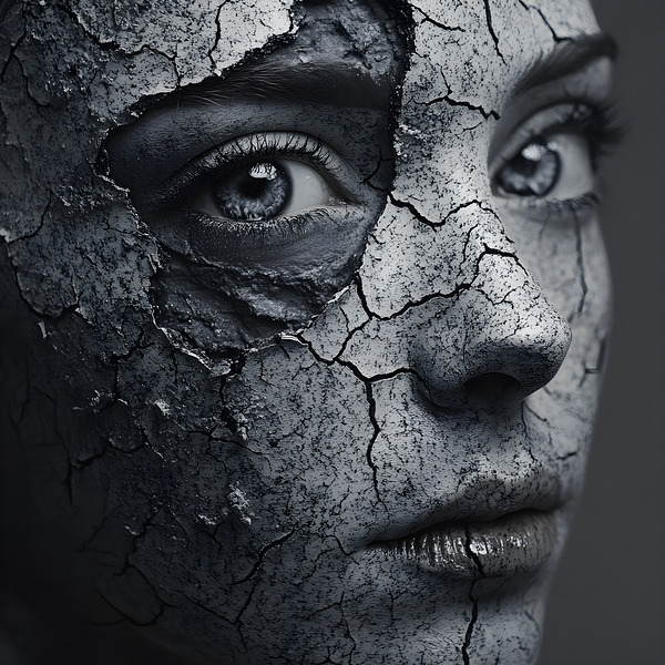 Hauntingly Beautiful Cracked Portrait