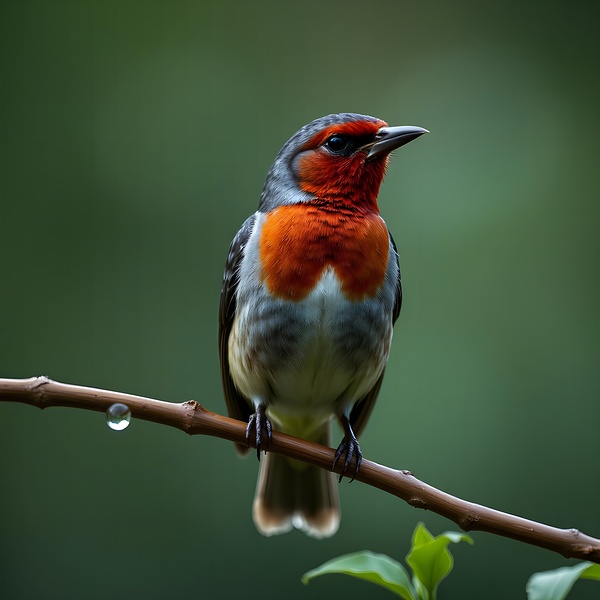 Vibrant Bird with Striking Red Chest