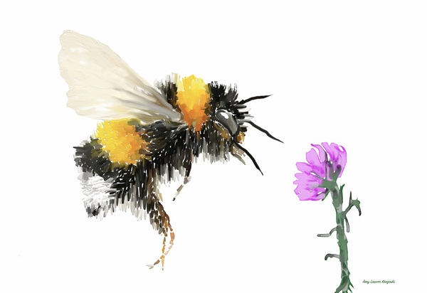 Bumble Bee Rose by 3SeagullsArt
