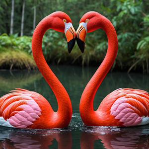 Love in Harmony: Flamingos at Heart