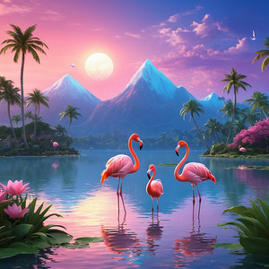 Tropical Flamingo Serenity