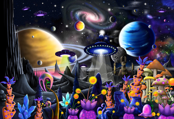 Alien Moon City Print